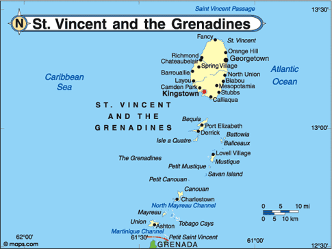 Saint Vincent & Grenadines Map